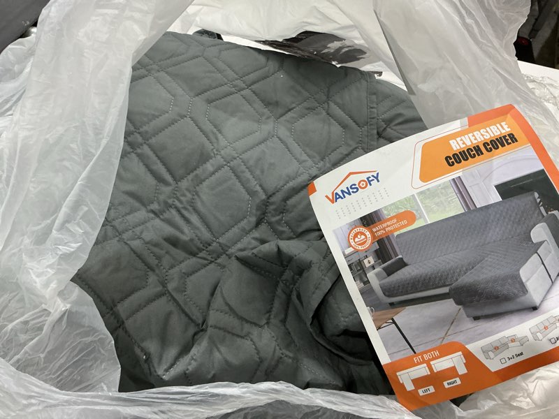 Condition photo showing As Is for similar)))vansofy designs wildee waterproof couch cover for sectional l 3+3 seat
