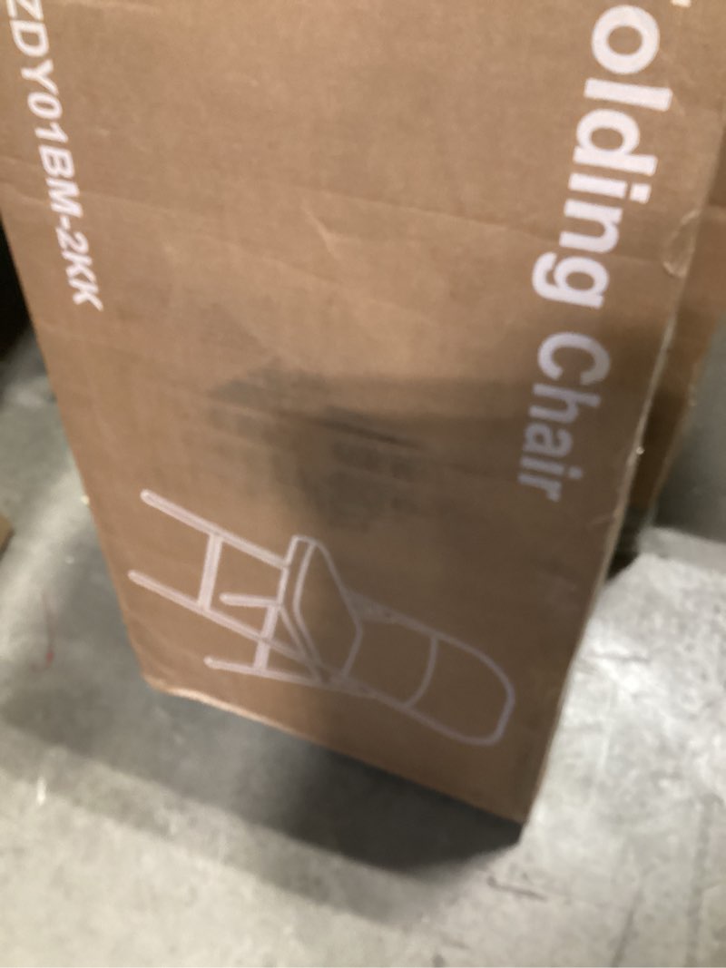 Condition photo showing New/Like New for DUMOS 2 Pack Folding Chairs with Padded Cushion and Back - Fabric Stackable Portable Dining Chiars Set, for Home and Office, Conference, Wedding, Party, Patio, Garden, for Indoor Outdoor, Khaki Khaki Fabric 2 Pack