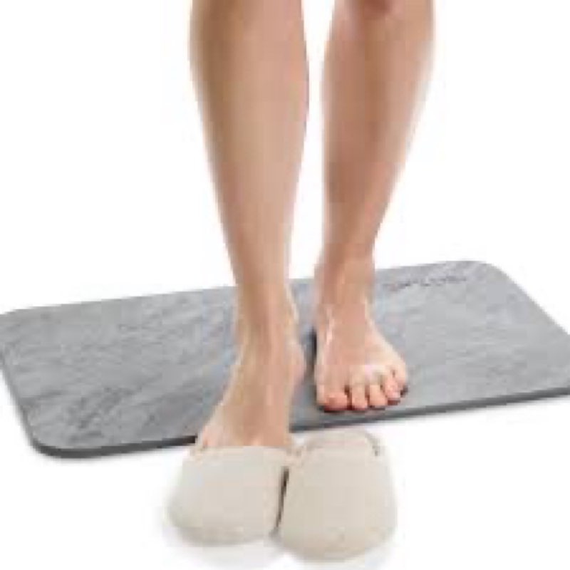 ENKOSI Stone Bath Mat – Natural Diatomaceous Earth - Absorbent, Quick-Drying Bathroom Mat – Non-Slip