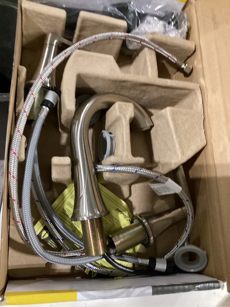 Condition photo showing Good Condition for american standard 7429801.295 becklow two-handle 8-inch widespread bathroom faucet, bathroom sink faucet, 1.2 gpm, brushed nickel | 2-handle centerset bathroom faucet: metal build, water-saving, easy install, drip-free & push drain included | 7429801.295 brushed nickel (pack of 1)