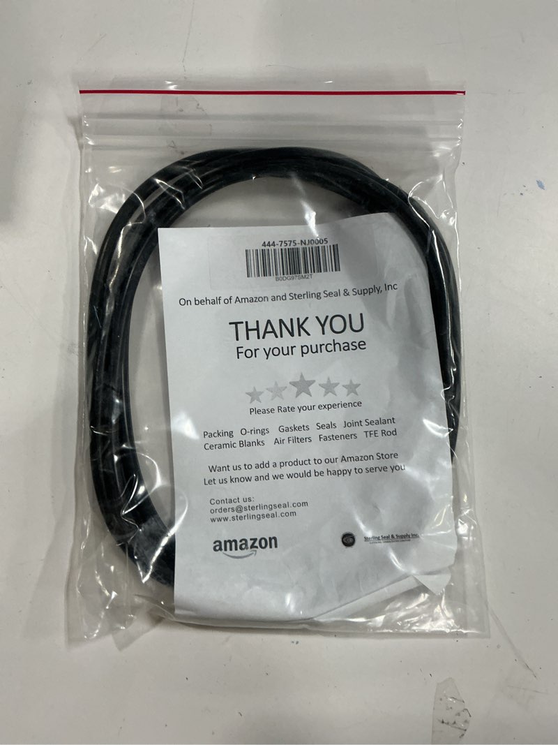 Condition photo showing New/Like New for Sterling Seal & Supply 444 Viton/FKM O-Ring, 75A Durometer, Black, 7-3/4" ID, 8-1/4" OD, 1/4" Width (Pack of 5)