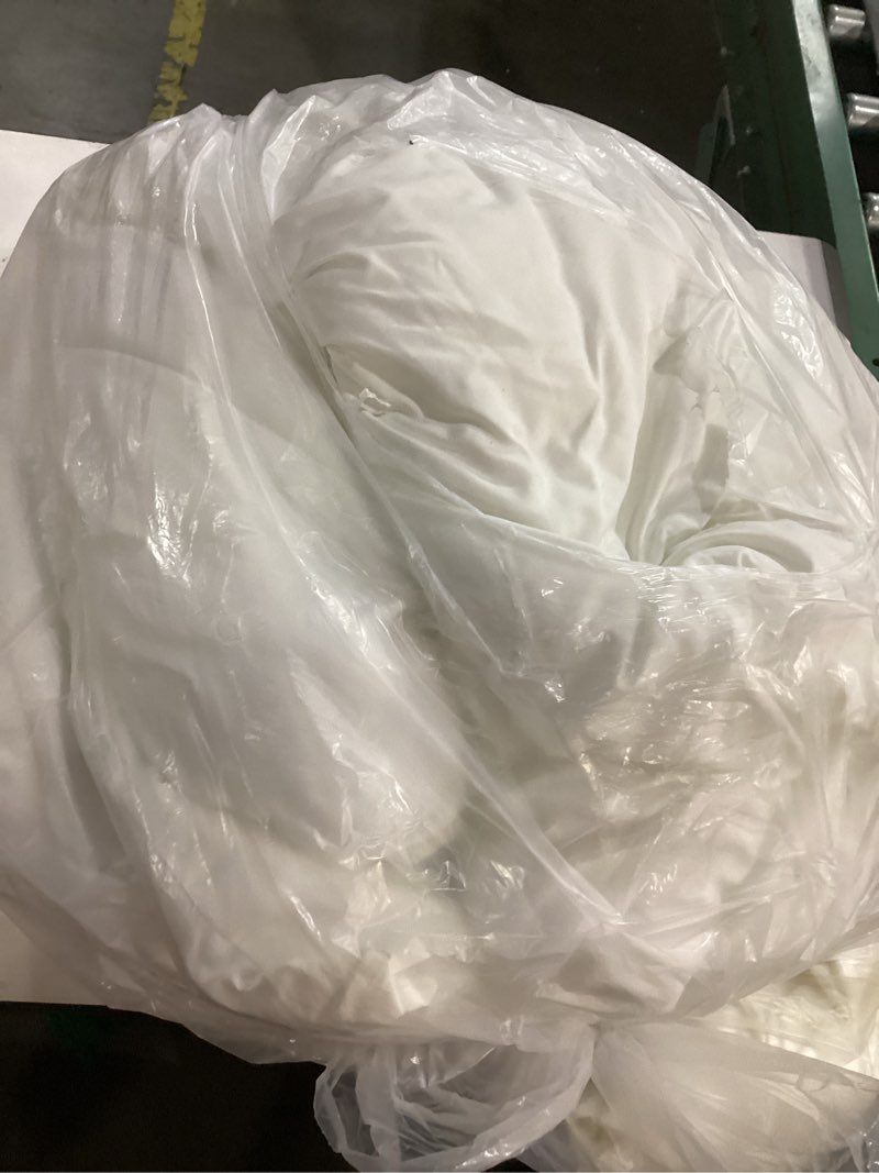 Condition photo showing As Is for ROSGONIA King Size Comforter Set Ivory, 3pcs (1 Boho Comforter & 2 Pillowcases) All Season Bedding Soft Lightweight Bedspread Cozy Blanket Quilt King Comforter 104"x90" Ivory