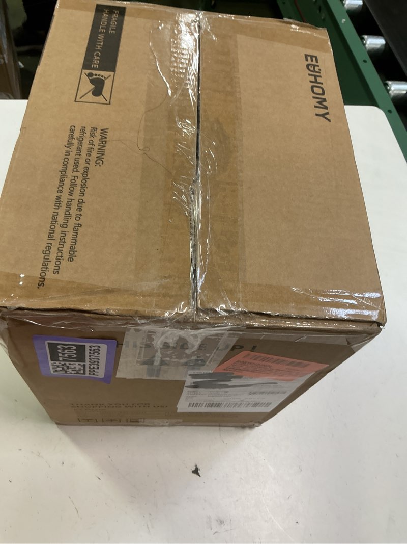 Condition photo showing Good Condition for EUHOMY Countertop Ice Maker Machine with Handle, 26lbs in 24Hrs, 9 Ice Cubes Ready in 6 Mins, Auto-Cleaning Portable Ice Maker with Basket and Scoop, for Home/Kitchen/Camping/RV. (Black) ICE MACHINE 11.57"D x 11.42"W x 8.74"H Black