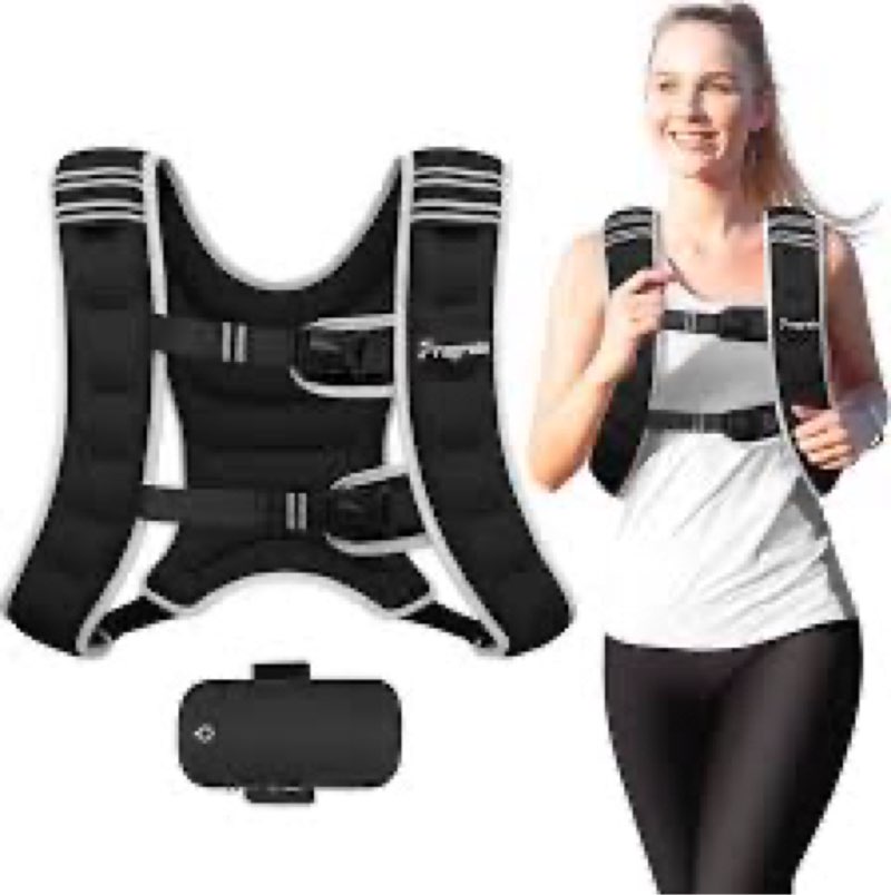 Fragraim Weighted Vest for Women Men - 20lb Weight Vest with Reflective Stripe, Detachable Phone Pou