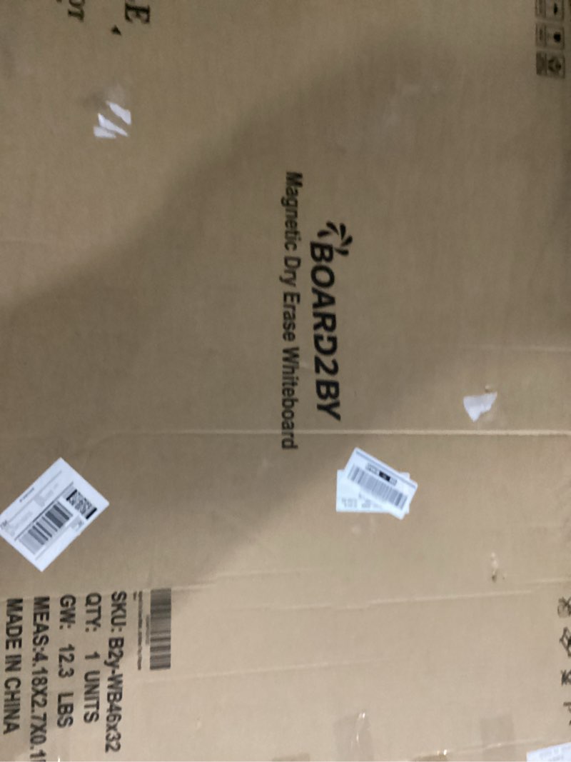 Condition photo showing New/Like New for Magnetic Dry Erase Whiteboard - 46 x 33 Inch White Board - 4 x 3 Large Wall-Mounted Board with Silver Aluminum Frame, 1 Magnetic Eraser, 2 Pens, Detachable Marker Tray, 6 Magnets Silver Frame 46"x33"