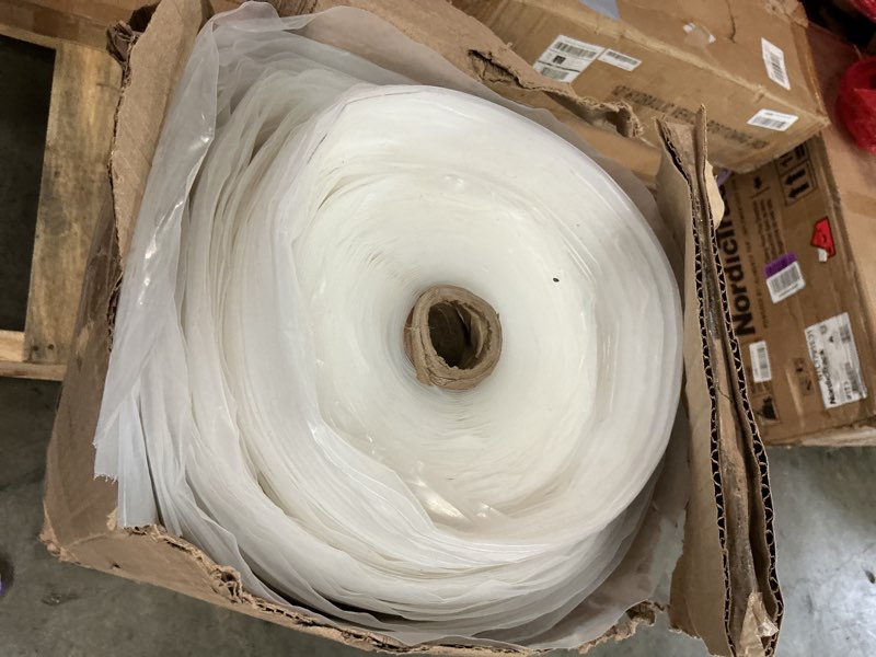 Condition photo showing New/Like New for Aluf Plastics Plastic Sheeting - 20' x 100', 6 MIL Heavy Duty Gauge - Clear Vapor and Moisture Barrier Sheet Tarp/Drop Cloth for Greenhouses, Painting, Furniture Covers, Carpet Cover, Floor, Paint, 20ft x 100ft Sheeting, 6 Mil, 1 Count Clear