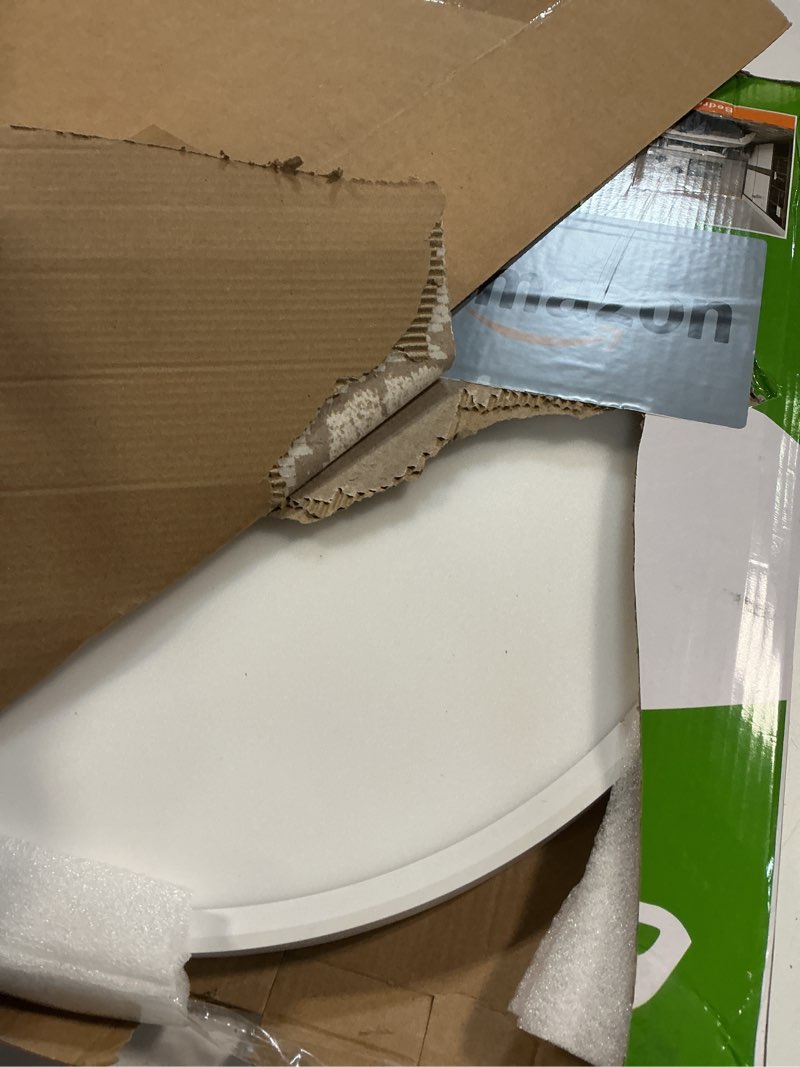 Condition photo showing As Is for 20 inch large led flush mount ceiling light, 40w,4350lm, 3000k/4000k/6000k cct selectable,white round flat panel light low profile ceiling light fitures for hallway, kitchen, bedroom, laundry room white 20inch-1pk