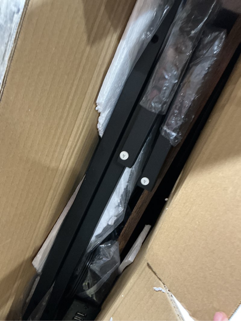 Condition photo showing As Is for VEDECASA Corner Printer Stand Table with Power Outlet Charging Plugs USB Port Adjustable Storage Shelf Computer Tower CPU Stand Holder for Home Office (Brown)