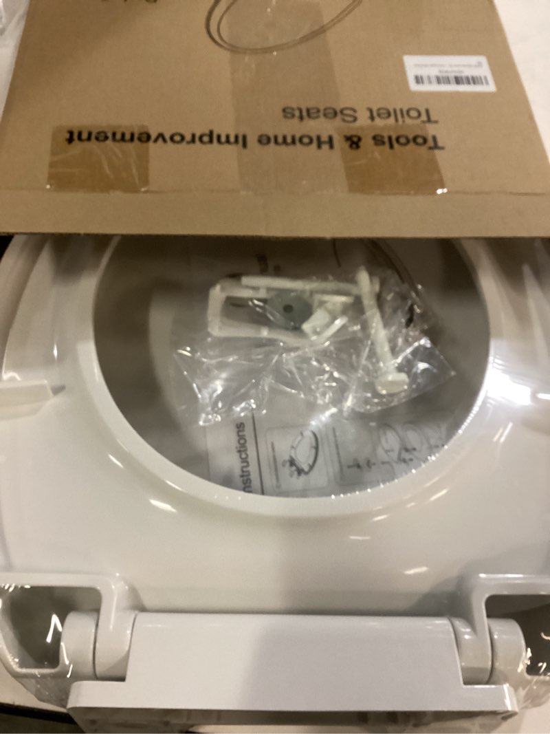 Condition photo showing New/Like New for Toilet Seat Round Soft Close16.5'', Toilet Lid Slow Close Quiet No Slam, Easy Installation & Release?Safe PP Material Easy Clean, Comfortable Ergonomic Design, 2 Years Support, White Plastic White Round 16.5inch
