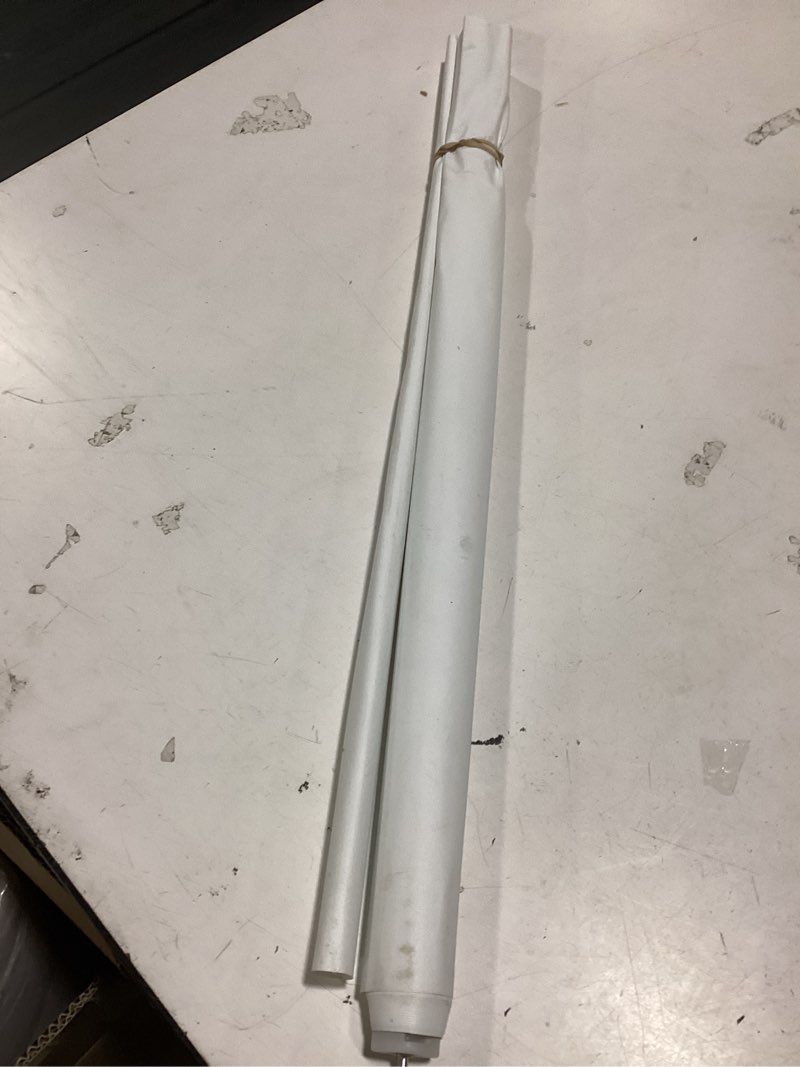 Condition photo showing As Is for wdfour side door curtains for door window, room darkening solid color door window covering for glass door, front door sidelight curtain tie up shade 8w x 36l inches, 1 panel, bleach white 8"w x 36"l (pack of 1) bleach white