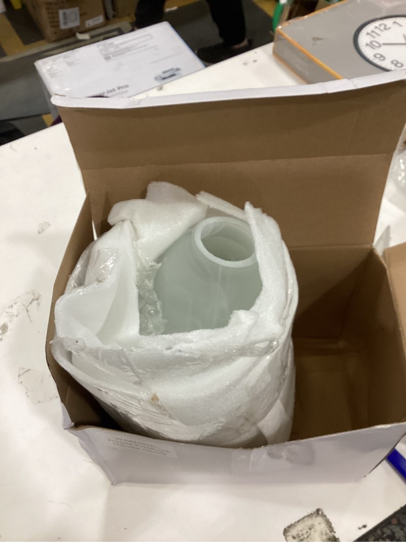 Condition photo showing As Is for 4 Pack Ceiling Fan Light Covers, Glass Ceiling Light Cover Transitional Style, Standard 2-1/8" Fitter Size Replacement Lamp Globes, Fan Lamp Fixtures Shades (Alabaster, 4-3/4'')