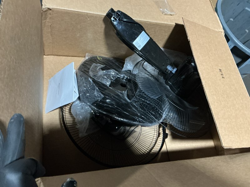 Condition photo showing Good Condition for amazon basics 16" pedestal fan with remote, floor fan, standing fan for bedroom, living room, office, with 3 speeds, 3 modes, timer, dual-layered blades, adjustable height, tilt head, 60w, black 3-speed, ac motor