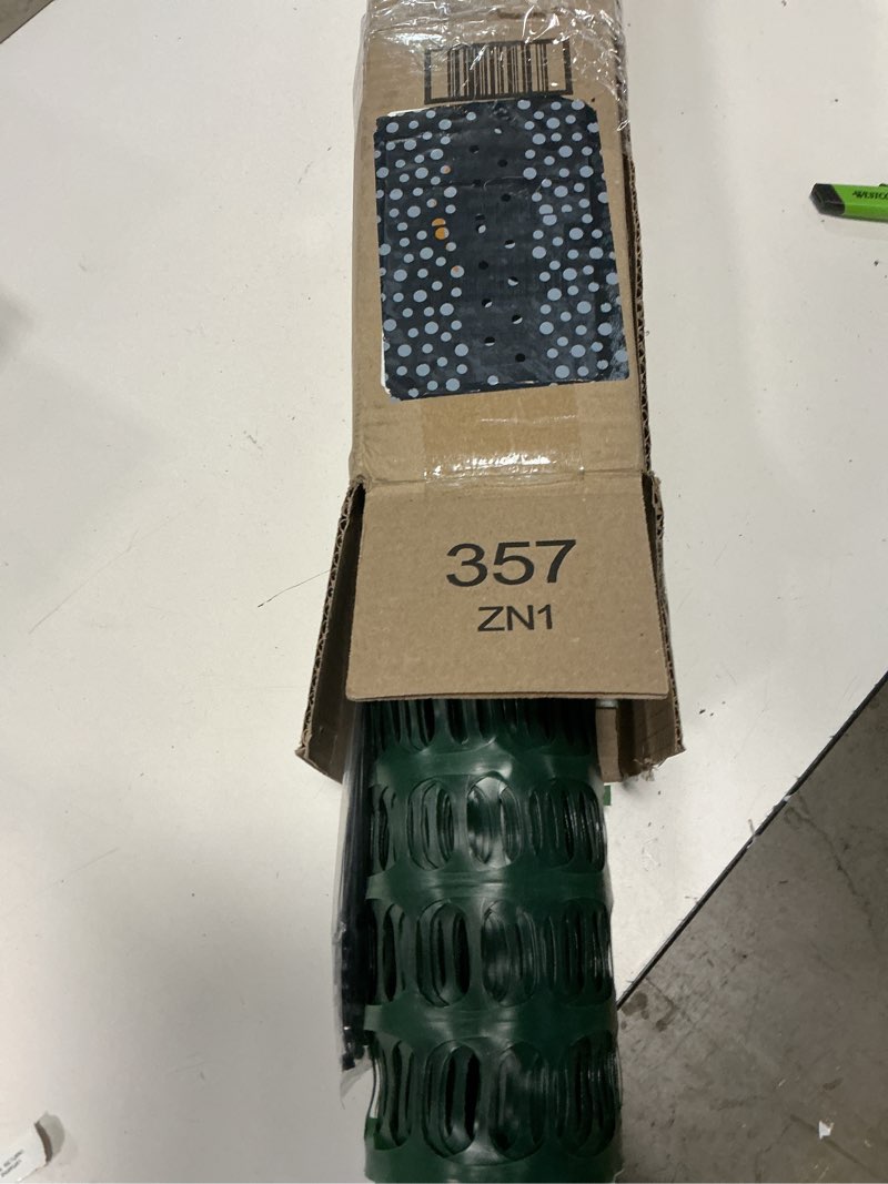 Condition photo showing New/Like New for potatolife plastic mesh fence safety fence, 4'x100' roll with 100 zip ties, resuable temporary netting for garden fencing, construction, snow fencing, animal barrier, poultry, deer, patio, green 8.73 lb/roll green