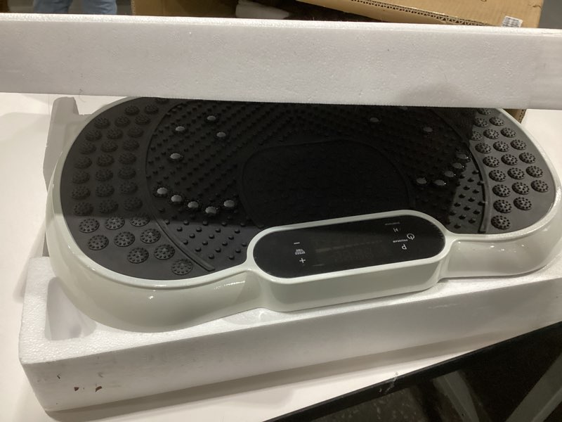 Condition photo showing New/Like New for Bigzzia Vibration Plate Exercise Machine for Weight Loss – 100-Speed Platform with Remote & Resistance Bands, 450 lbs Capacity – Quiet Full Body Workout for Lymphatic Drainage at Home pearl white, NOT TESTED