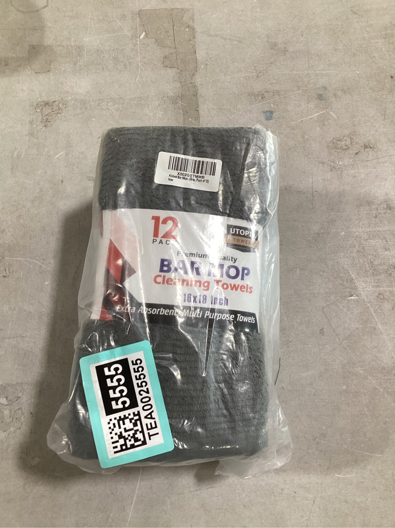 Condition photo showing Good Condition for utopia towels ribbed kitchen bar mops, 12 pack, 16x19 in, cotton, grey