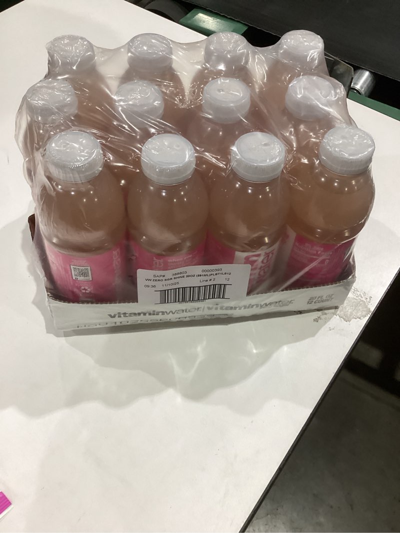 Condition photo showing New/Like New for vitaminwater Shine Strawberry Lemonade Zero Sugar, Flavored Water Beverage, 20 fl oz Bottles, 12 Pack Zero Sugar Shine Strawberry Lemonade 20 Fl Oz (Pack of 12)