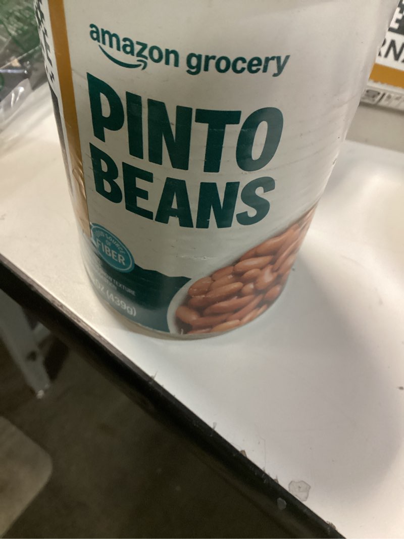Condition photo showing New/Like New for Amazon Grocery, Canned Pinto Beans, 15.5 Oz (Previously Amazon Fresh, Packaging May Vary) 15.5 Ounce (Pack of 1) beer by 07/27