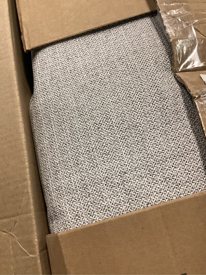 Condition photo showing Good Condition for genimo 8x10 area rugs, machine washable rugs for living room, non slip indoor modern rug?low pile lightweight blue print carpet for bedroom dining room home office, blue ivory blue ivory 8' x 10' (rectangular)