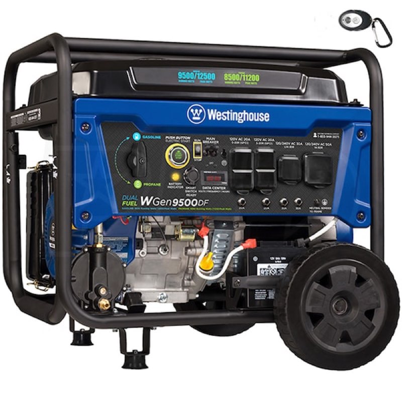 (Similar, incomplete) Westinghouse WGen9500DF - 9500 Watt Electric Start Dual Fuel Portable Generator w/ GFCI Protection & Wireless Remote Start (49-State)