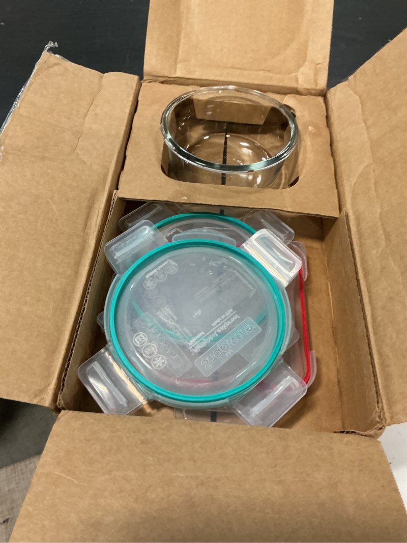 Condition photo showing Good Condition for pyrex freshlock (5-pack, 4 cup) glass food storage containers set, airtight & leakproof plastic locking lids bpa-free, meal prep containers set, freezer dishwasher microwave safe 5 pack (4-cup)
