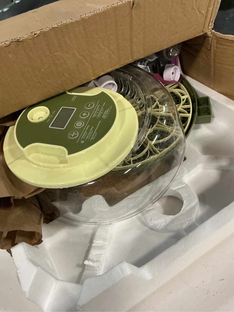 Condition photo showing As Is for 18 Egg Incubator, Incubator for Hatching Eggs, Automatic Egg Turning and Humidity Temperature Control, Egg Candler, Hatch Day, Automatic Water Refill, for Chicken, Ducks, Quail, Goose, Pigeon