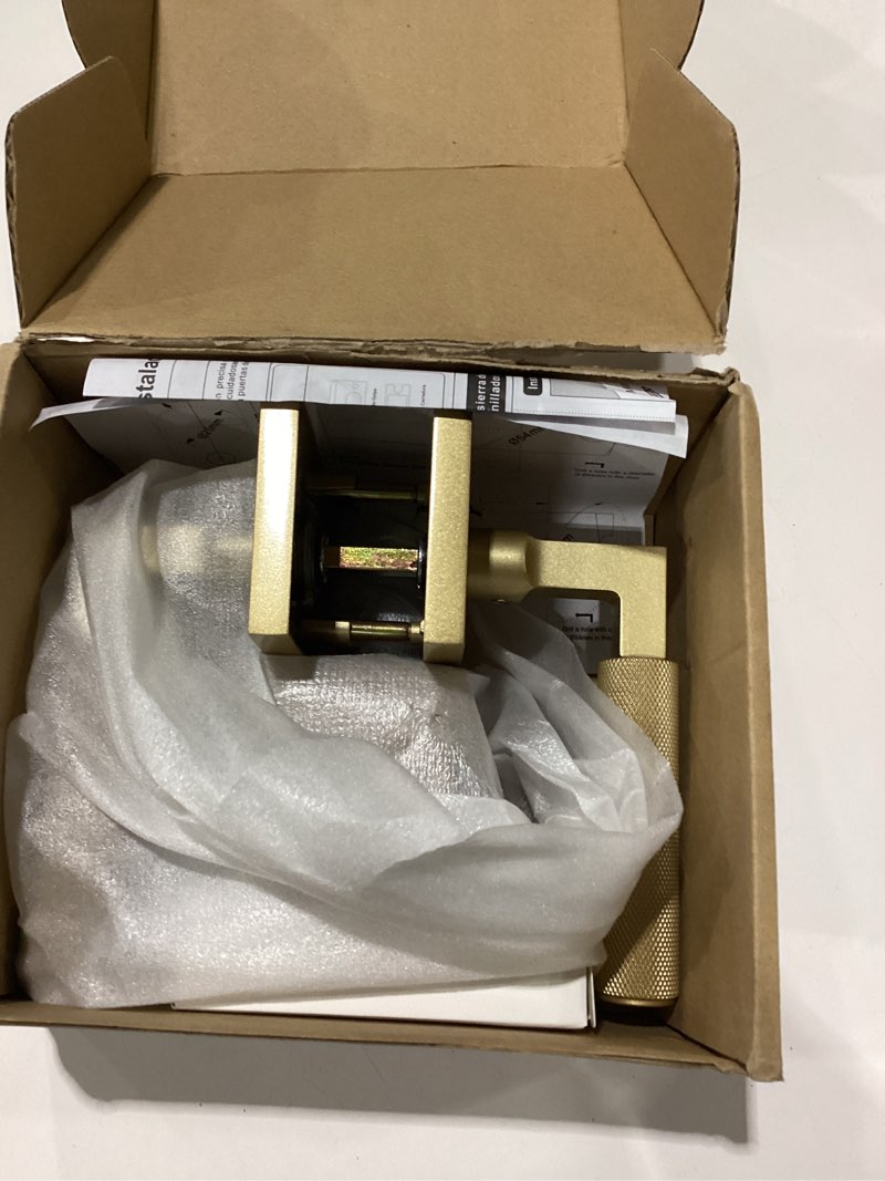 Condition photo showing New/Like New for asidrama 1 pack brushed gold passage door handles, door lever with door knobs indoor for bedroom or bathroom, heavy duty door handles interior with locks for left right sided doors passage 1 pack brushed gold