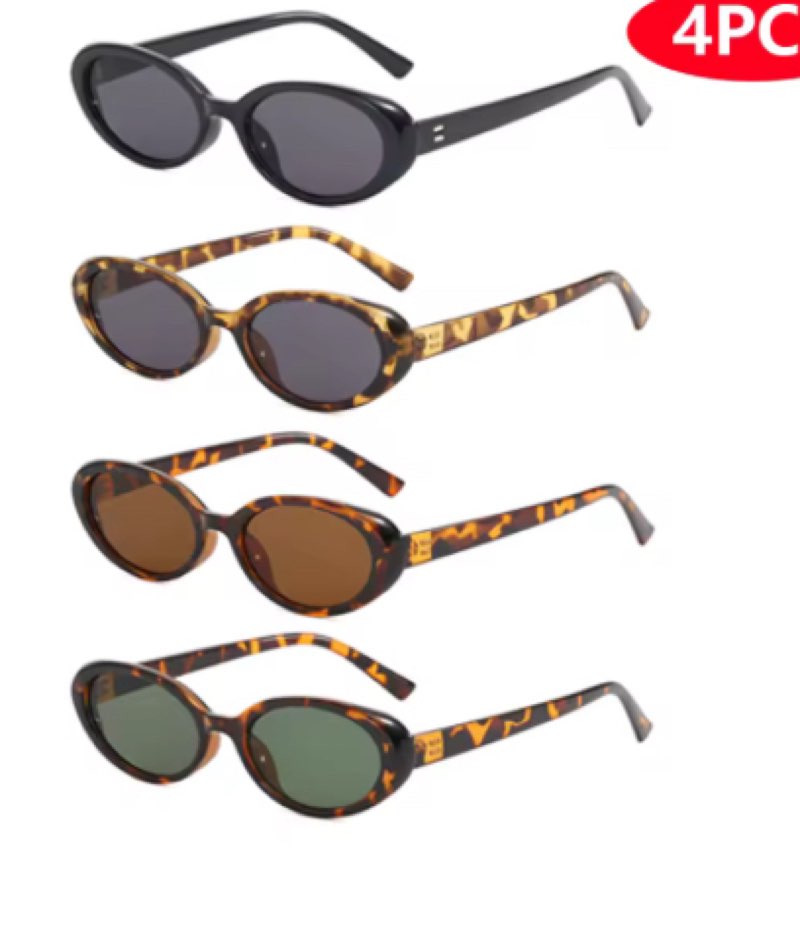 Miyya 4/7pcs Small Oval Sun Glasses Colorful Frame Sunglasses 2024 Simplel Style Glasses Fashion Women Glasses Oculus ? 
