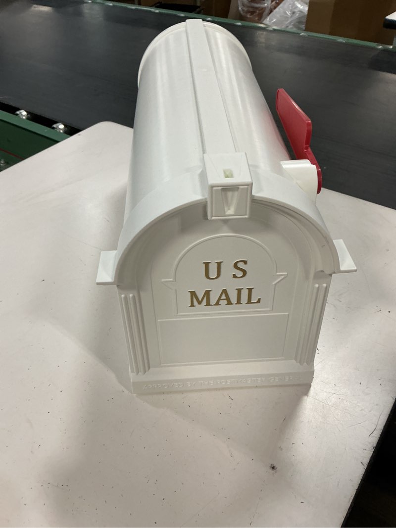 Condition photo showing Good Condition for postal pro hampton post mount 8 inch lettering standard mailbox, rust resistant