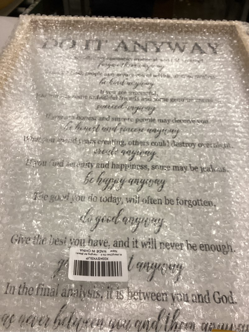 RLWangChao Do It Anyway Inspirational Wall Art Decor 24"x16" Mother Theresa Quotes Bible Verse Chris