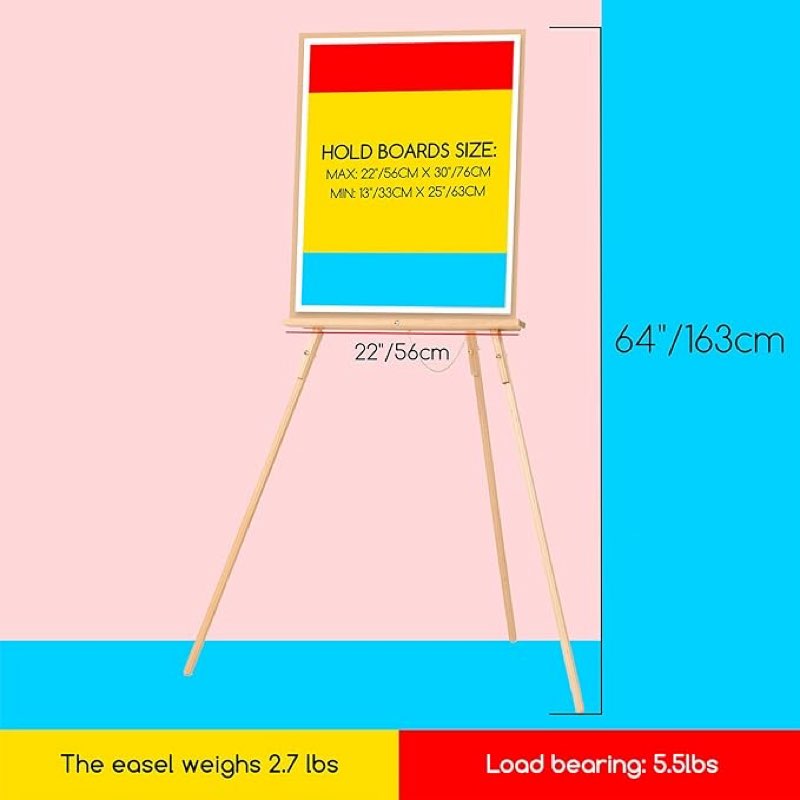 MEEDEN Wood Easel Stand for Display: Wooden Display Tripod Stand for Posters Pictures Paintings - Wedding Decor Holder for Welcome Sign