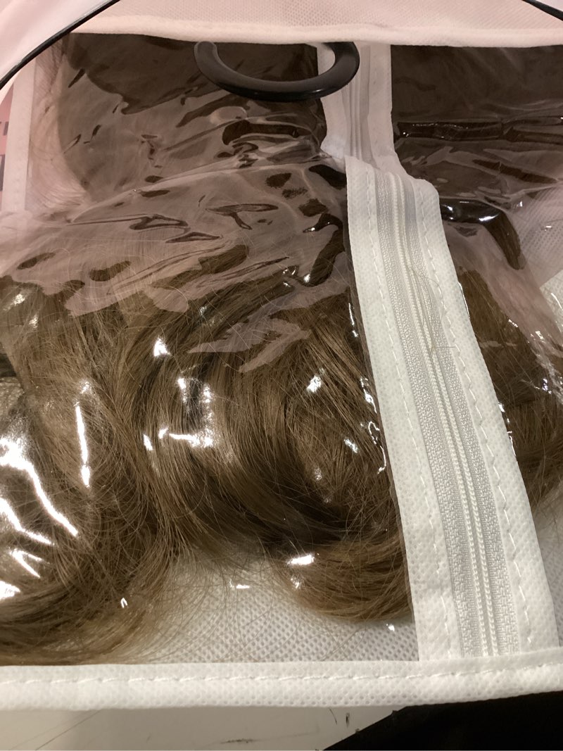Condition photo showing Good Condition for wavy long real hair wig for women, long curly, brown mixed blonde, middle part, heat resistant, tangle-free women wigs for for daily party use 26" (brown mixed blonde,26") brown mixed blonde 26"