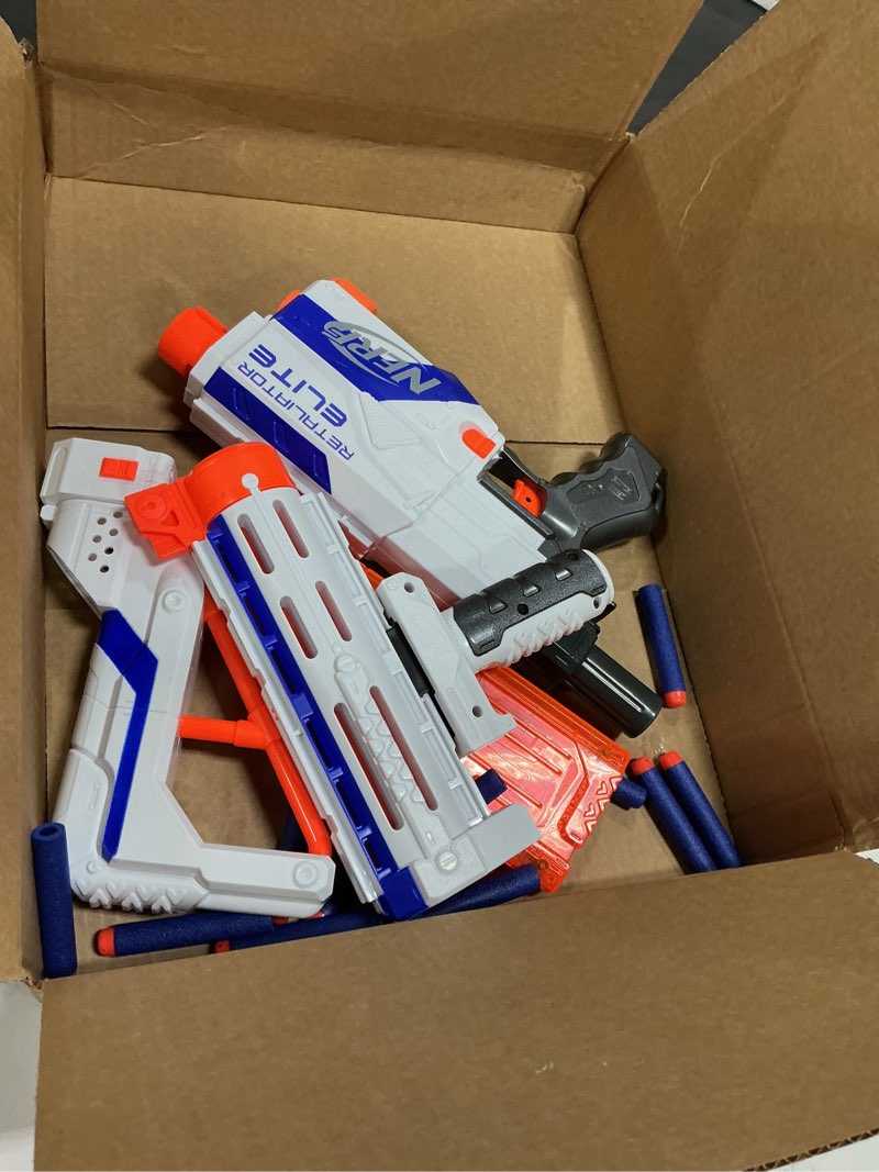 Condition photo showing Good Condition for (Incomplete )NERF N-Strike Elite Retaliator Blaster, Stock, Grip, Barrel, 12-Clip, 12 Darts, Outdoor Toys for Kids 8+ (Amazon Exclusive)