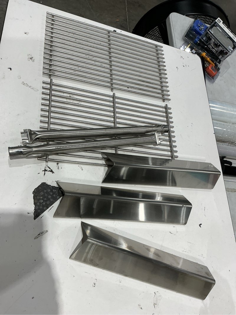 Condition photo showing As Is for hiorucet grill parts for broil king 9468-54, 9468-57, 95693, 9864-54, 9864-57, 9868-54, 9868-57, 9868-74, signet 320, sovereign 20 70 90 90s, grill grates, heat plates, burners(imcomplete)