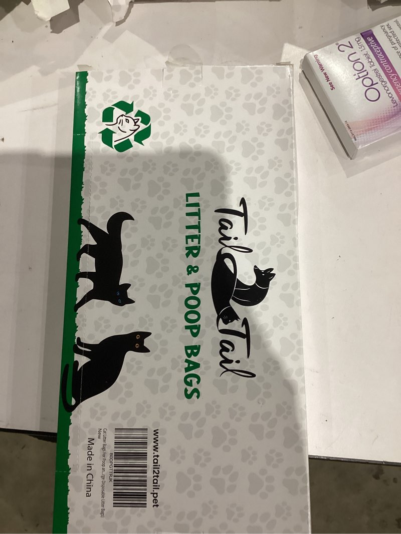 Condition photo showing As Is for Biodegradable Cat Litter Bags for Poop and Pee (70 Extra Large 18 X 18 with Gussets expanded). Leak proof, Durable, Unscented, Compostable, Strong, with Handles.