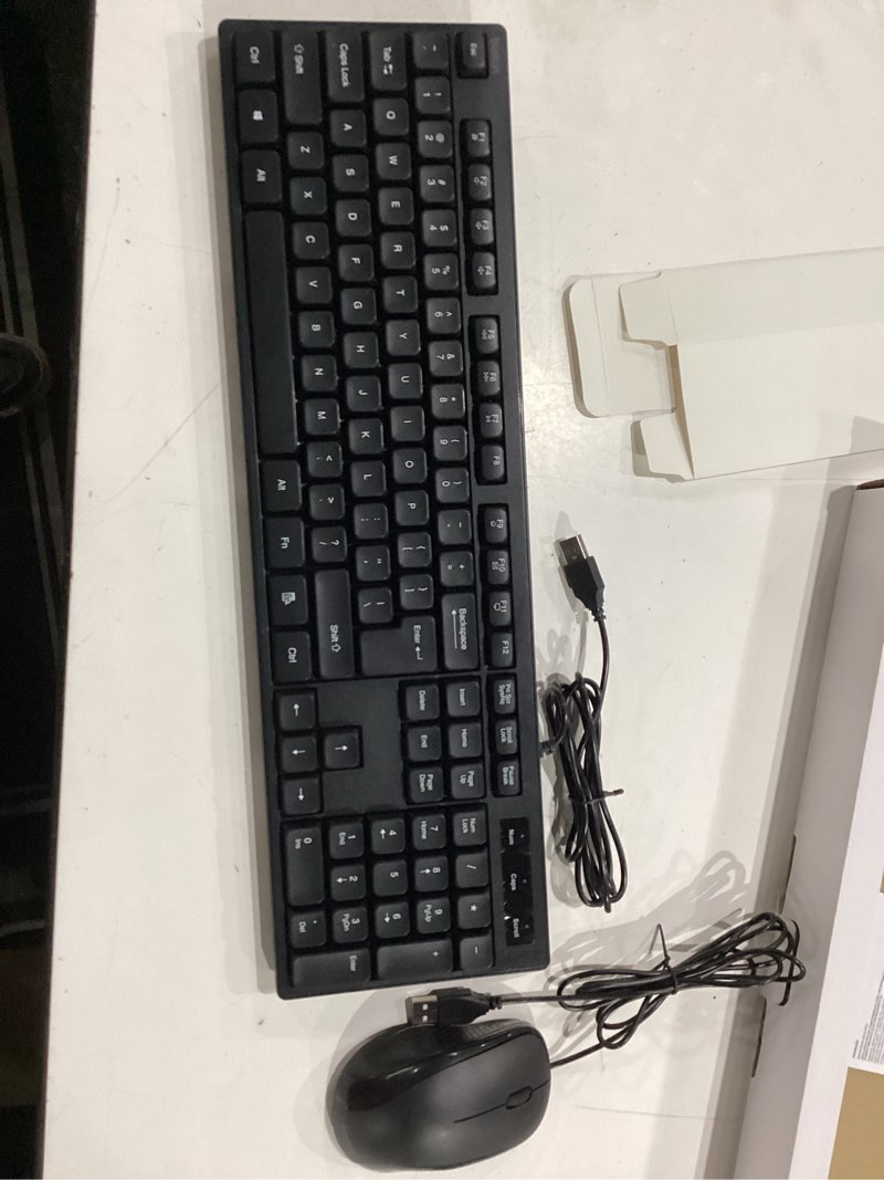Condition photo showing Good Condition for belkin connect wired keyboard and mouse combo - usb a keyboard set w/wired mouse, ergonomic design - perfect for home, office, desk, compatible with laptop, pc, windows - black wired combo