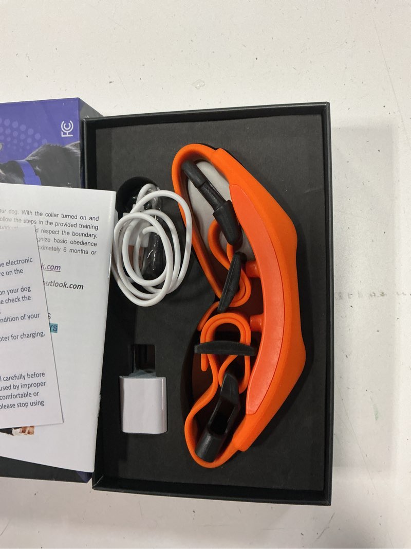 Condition photo showing Good Condition for gps electric dog fence with free app, wireless fence system with training collar, portable for outdoor use, rechargeable waterproof flexiable collar, adjustable of dogs (orange)