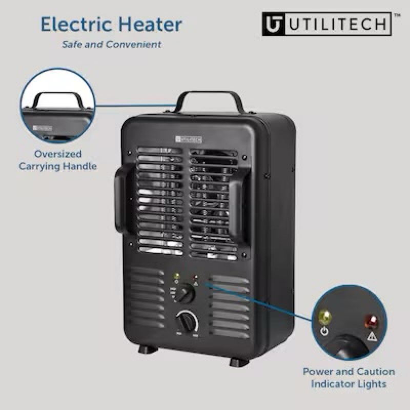  Utilitech 1500 -Watt Utility Fan Utility Indoor Electric Space Heater with Thermostat