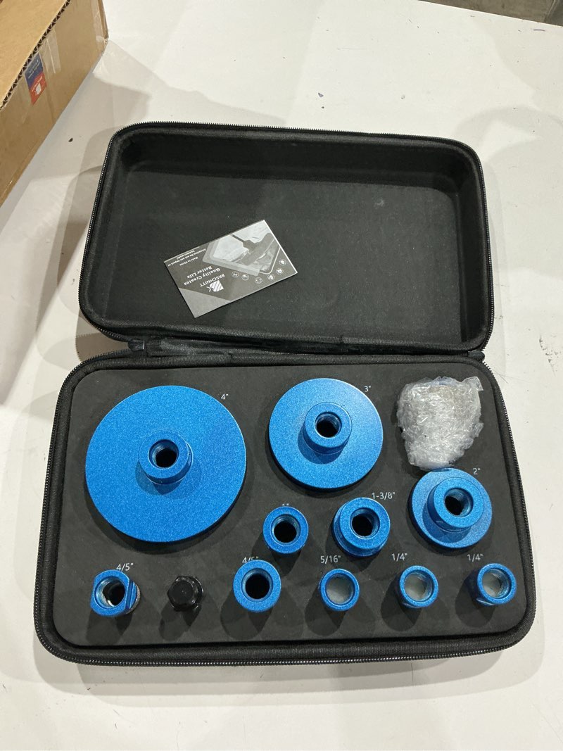Condition photo showing Good Condition for diamond core drill bit set - 6/6/8/20/25/35/50/75/100mm tile hole saw kit for porcelain tile ceramic marble granite 4/5”&2“finger chamfer bit
