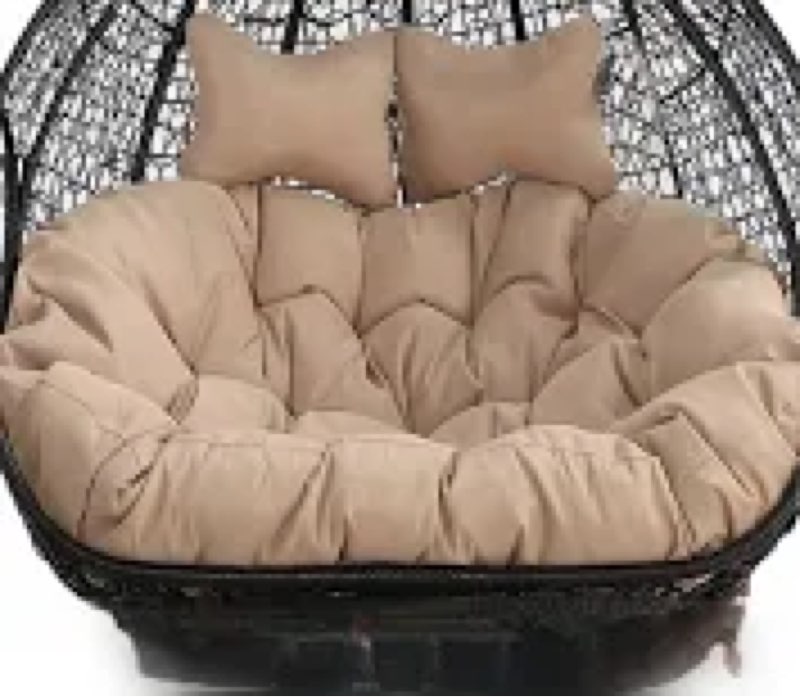DANGHOOGY Outdoor Double Egg Chair Cushions, Waterproof Wicker Egg Chair Replacement Cushion, Thicke