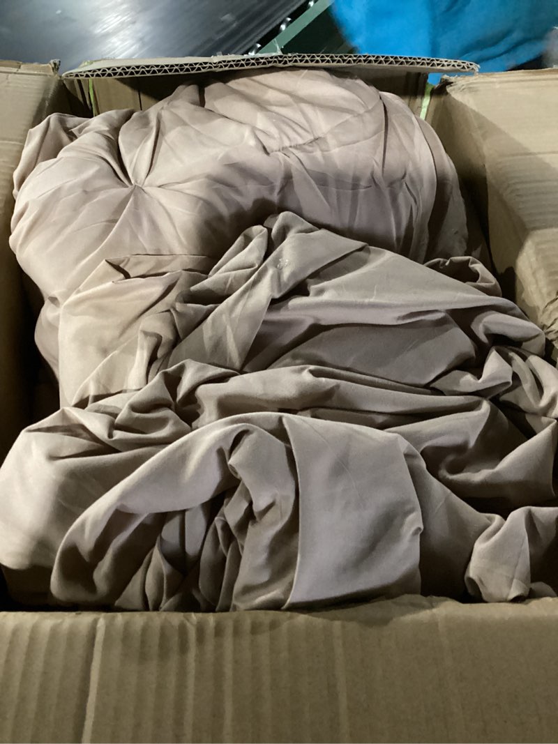 Condition photo showing Good Condition for CozyLux King Size Comforter Set Khaki, 7 Pieces Pintuck Bed in A Bag Khaki Comforter King Size, Pinch Pleat Bedding Set with All Season Comforter, Sheets, Pillowcases & Shams Khaki King