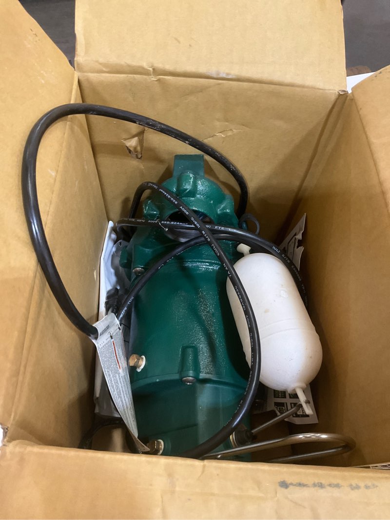 Condition photo showing As Is for zoeller 1/3 hp 2880 gph cast iron vertical float switch ac submersible sump pump