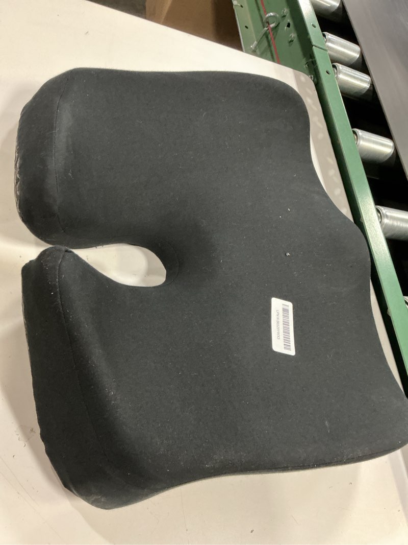 Condition photo showing Good Condition for cushion lab patented pressure relief seat cushion for long sitting hours on office & home chair - extra-dense memory foam for soft support. car pad for hip, tailbone, coccyx, sciatica - black