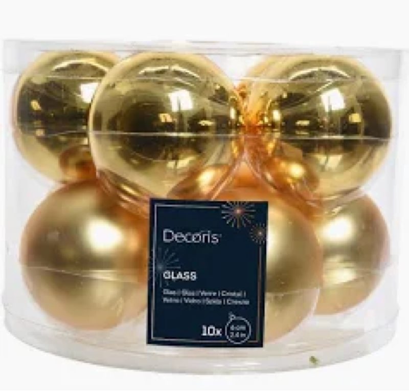 (Similar)Martha Stewart Everyday Box of 10 Golden Luster Glass Ornaments 2002