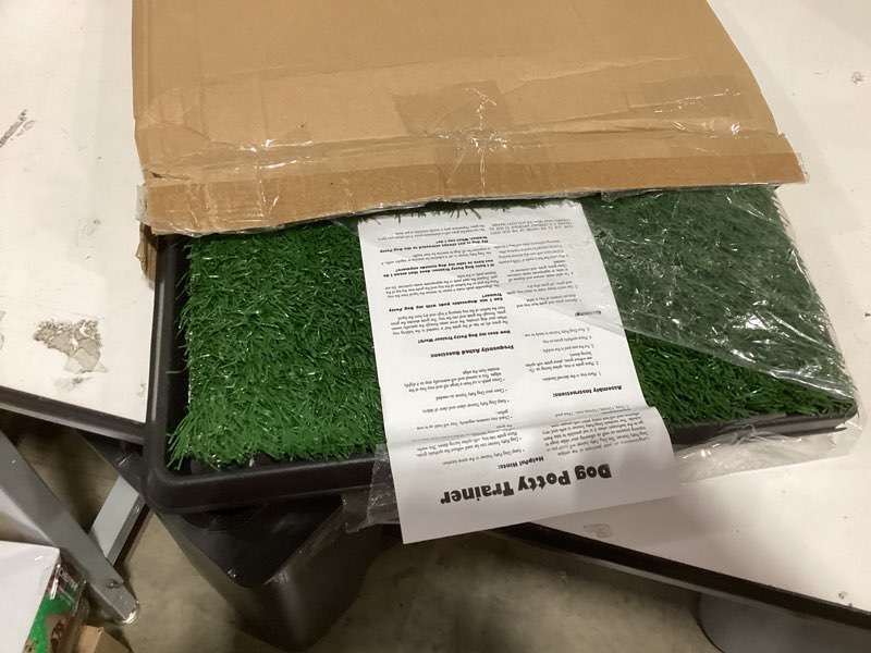 Condition photo showing New/Like New for petmaker artificial grass puppy pee pad with tray, reusable dog potty training mat for indoor & outdoor use, easy clean artificial turf surface for dogs and small pets, fake grass potty small 4-layer system