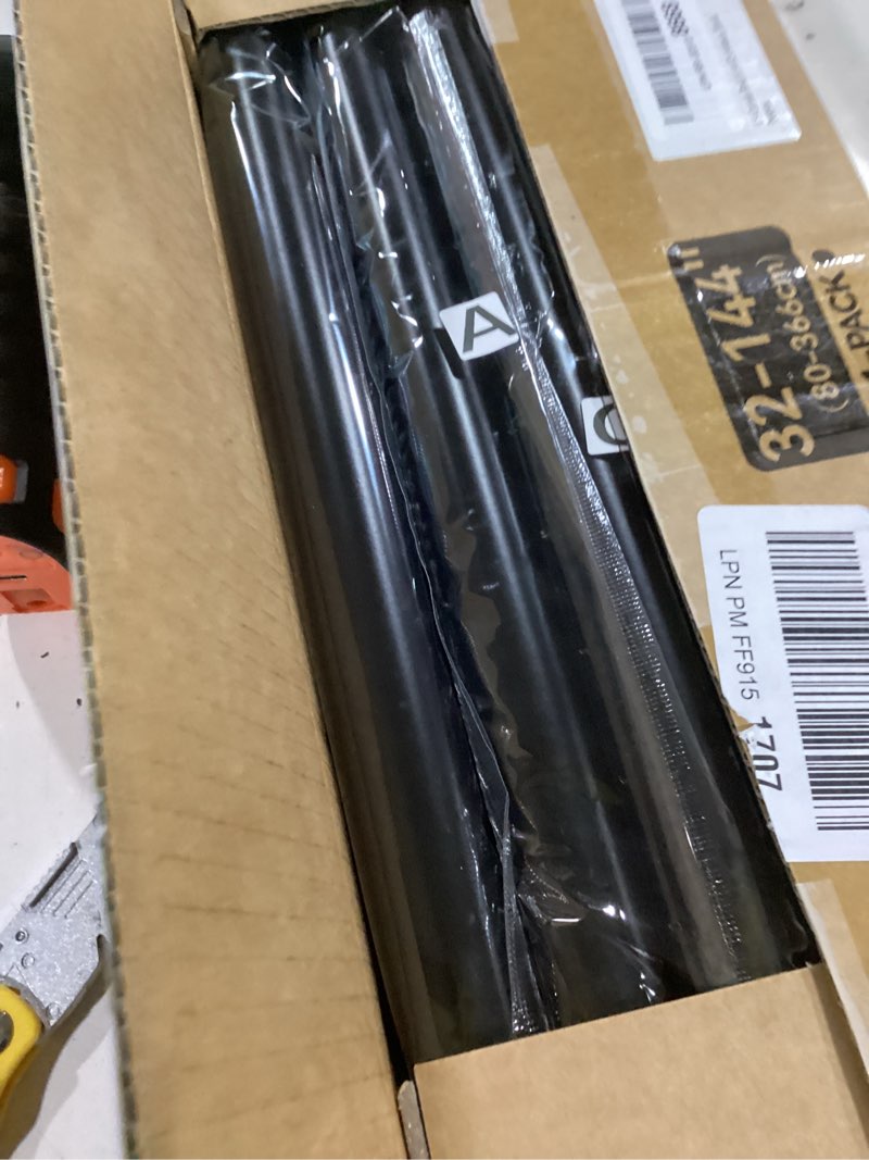 Condition photo showing Good Condition for byondeth curtain rods for windows 16 to 144 inches adjustable length 1 inch diameter window curtain rod with aluminium finials, black black 16" to 144"