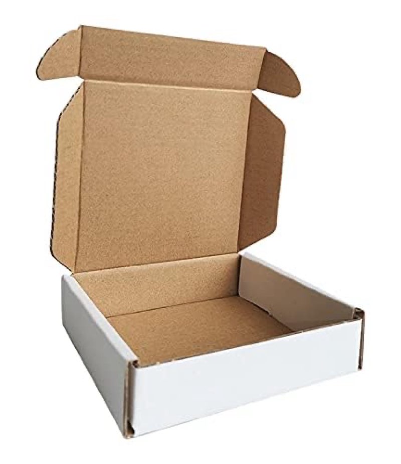 CH-BOX 50 Pack 4x4x1'' Small Shipping Boxes, Corrugated Cardboard Mailers for Business, Black (CM441B) 4x4x1'' White