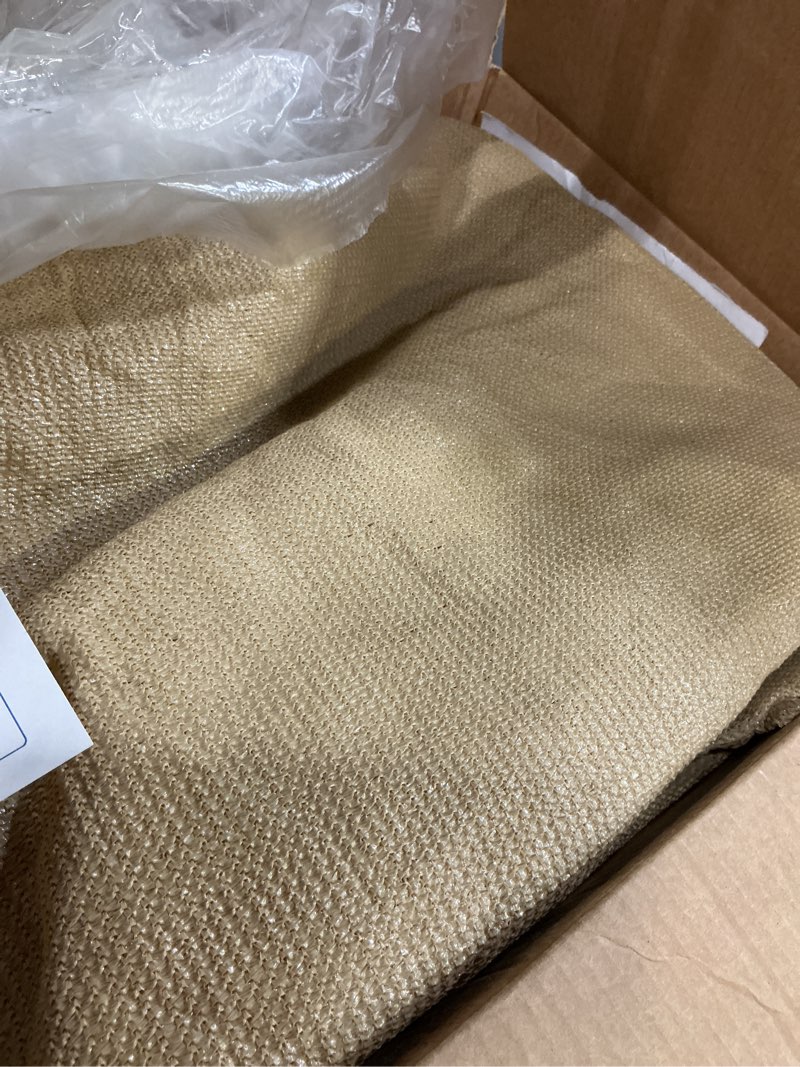 Condition photo showing Good Condition for colourtree 12' x 16' sand beige sun shade sail rectangle canopy awning fabric cloth screen - uv block uv resistant heavy duty commercial grade - outdoor patio carport - (we make custom size)