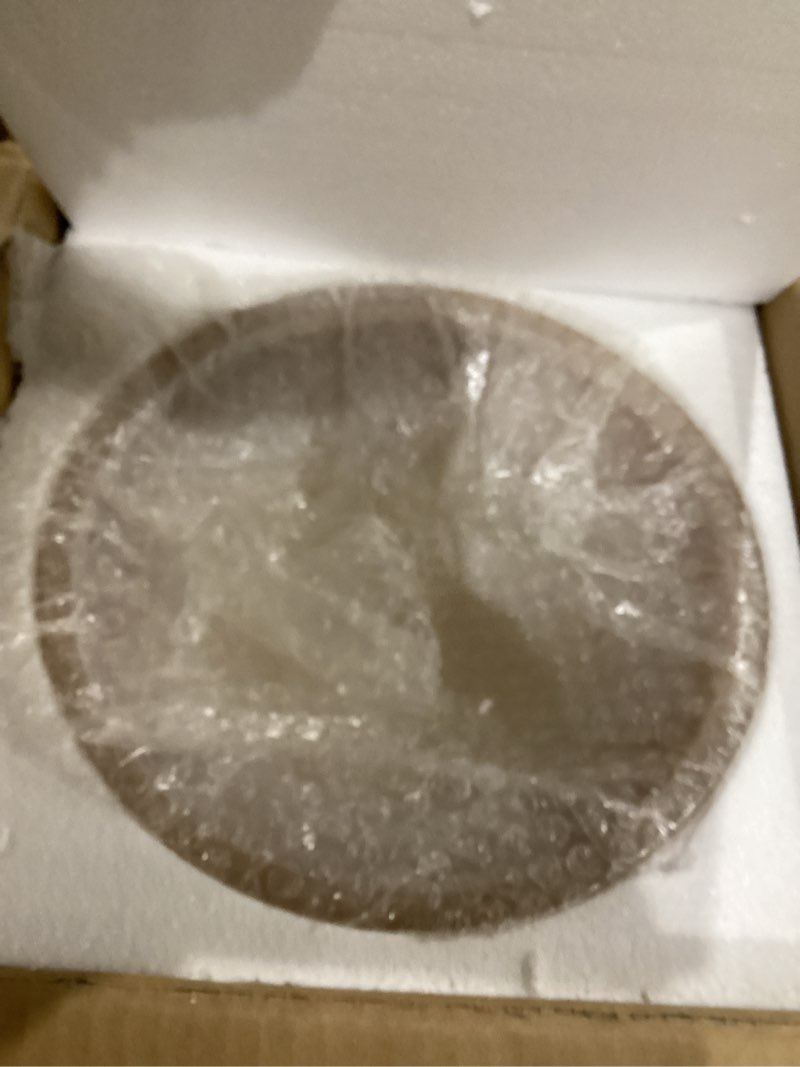 Condition photo showing As Is for Giluta Small Floor Lamp Glass Shade Replacement Globe -Fitting Opening 1.625" Modern Alabaster Style Light Fixture Shade, Height: 4.13 inch, Width: 9.45 inch. Lipless