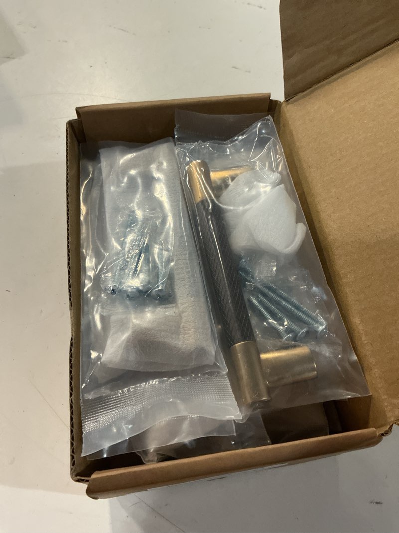 Condition photo showing New/Like New for 10 pack 3.75"(96mm) champagne bronze and brown cabinet pulls, knurled antique cabinet hardware for kitchen drawers, bathroom vanity, dresser - cabinet handles, two tone zinc alloy 3.75" hole center 10 pack brown and champagne