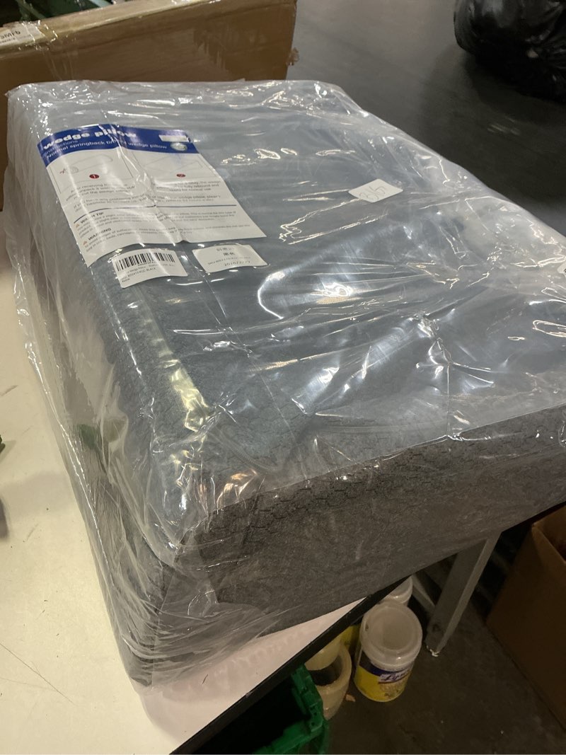 Condition photo showing New/Like New for bedluxe wedge pillow, 10 inch bed wedge pillow, elevated body pillow for back support, acid reflux, leg, neck pain, snoring, triangle pillow wedge - cooling memory foam top, dark grey 24*24*10 inch dark grey